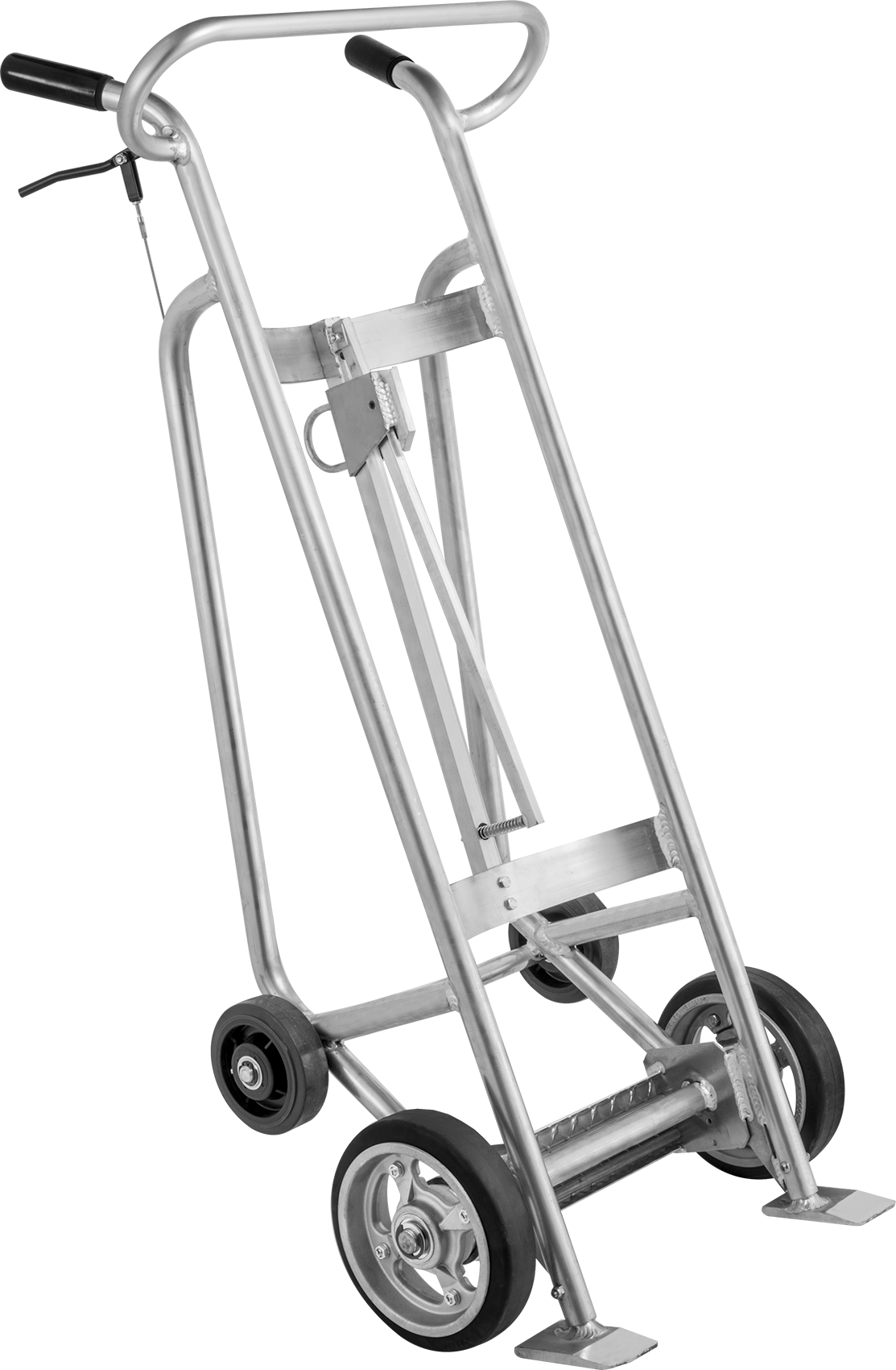 Stable-Ride Varil Arabası, Yaylı Tespit, Alüminyum, 24-1/2" x 59" Toplam, Frenli — 30 gal., 55 gal., Çift, Döngü, Dört adet aksa monte te…