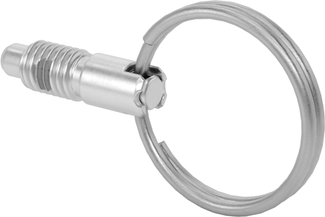 Pirinç Halka Tutamaklı Geri Çekilebilir Yaylı İtici, Twist-Lock, 10-32 Diş, 0.25" Uzunlukta Diş
