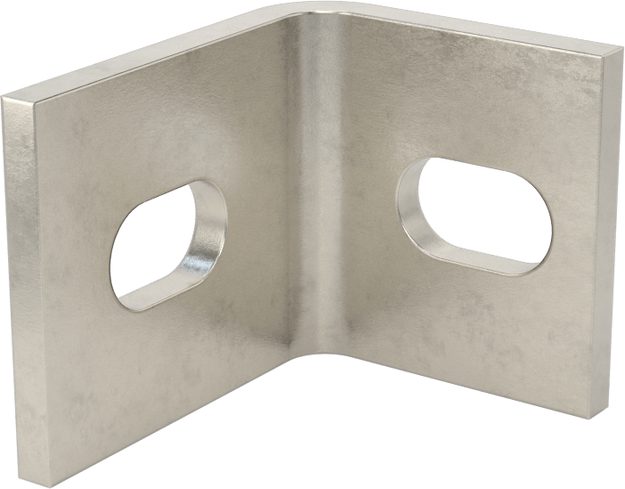 Köşe Makine Braketi, 2 adet montaj yuvalı, 316 Paslanmaz Çelik, 1-1/4" x 1" x 1"
