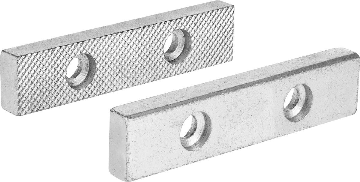Yost Model 45C Tezgah Mengene için Çeneler — Tırtıklı, 4 1⁄2", Düz