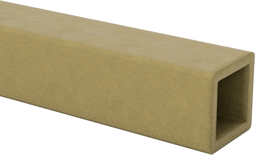 Yapısal FRP Fiberglas Kare Boru, 5 Fit Uzunluk, 1" Dış Genişlik x 1" Dış Yükseklik