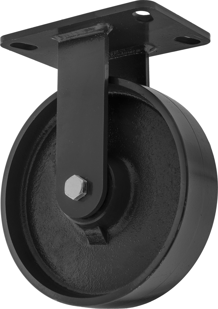6-1/2" x 4-1/2" Plakalı Yüksek Kapasiteli Kingston Tekerlek, 8 inç Çapında Metal Tekerlekli Sert — 8", Levha, Sert