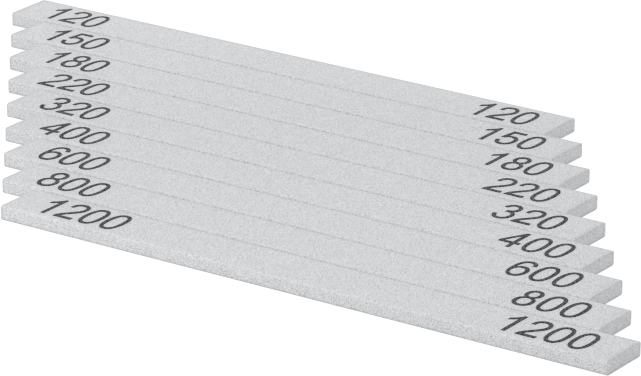 Çelik için 9 Parça Tıkanmaya Dayanıklı Parlatma Taşı Seti — Dikdörtgen, 1/8", Çelik