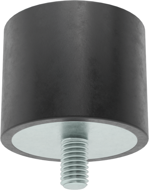 Neopren Titreşim Sönümleyici Sandviç Montaj, 3/8"-16 Çelik Saplama ve Ek Parçalı, 500 lbs. Kapasite, 1-5/8" Yükseklik