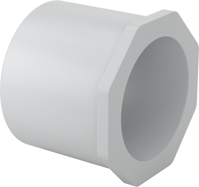 Sert PVC Kanal için 1-1/4 Erkek x 1 Dişi Anma Ölçüsü Adaptör — Konektör, Redüktör, Plastic, PVC, Düz