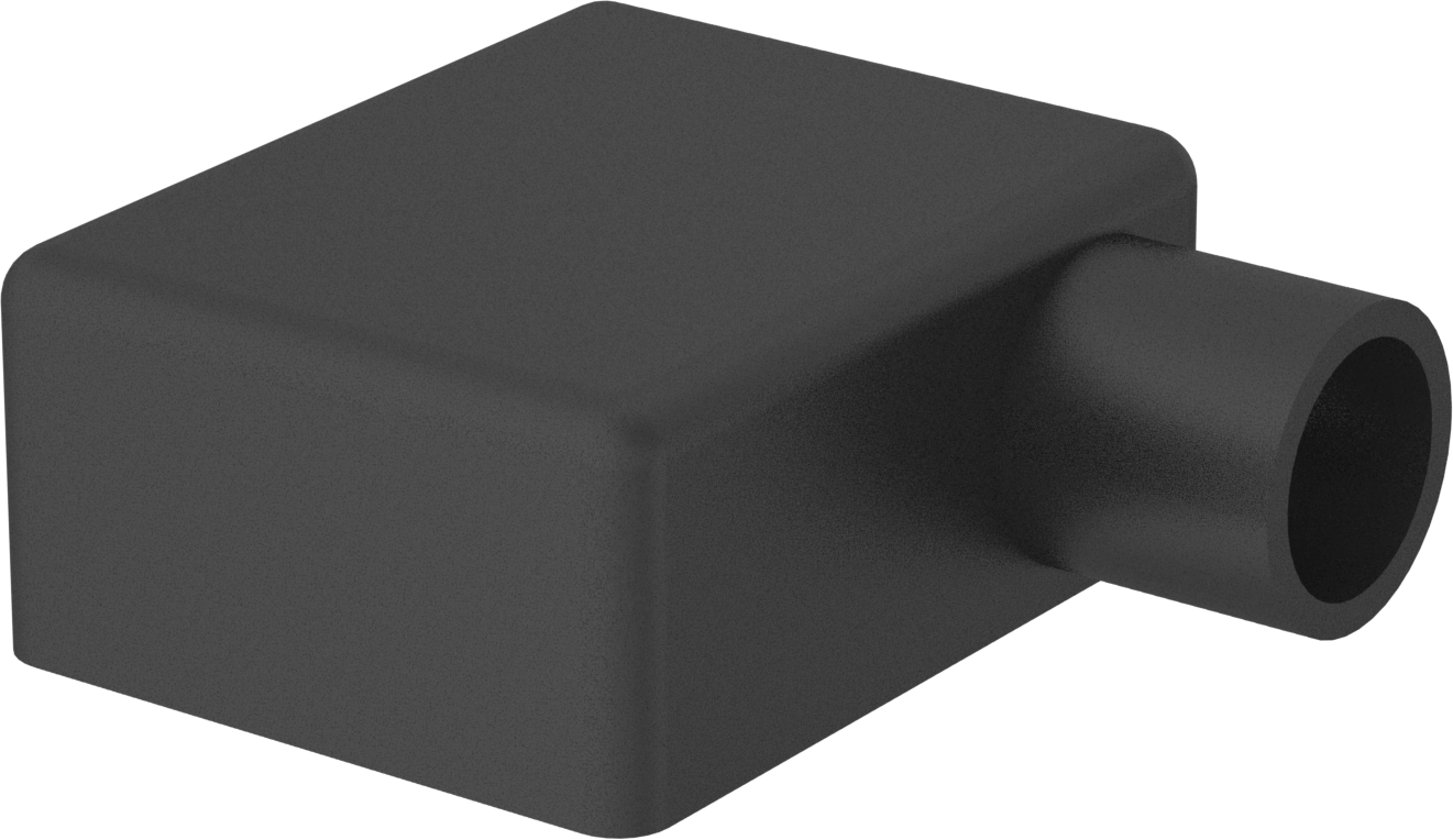 Pil Terminali Kapağı, Sol 90 Derece Dirsek Kelepçeleri için 1/0, 2/0 ve 3/0 Ölçü — 1/0, 2/0, 3/0, 90° Dirsek Kelepçesi, Plastic, PVC