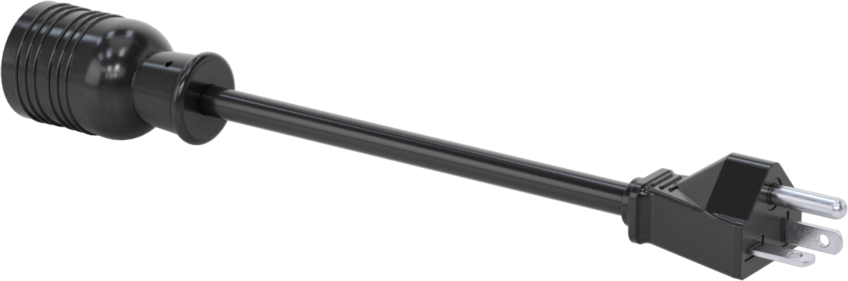 Elektrik Kablosu Adaptörü, NEMA 5-20 Fiş x NEMA L5-20 Soket — 20 amp, 125V AC, 1 ft.