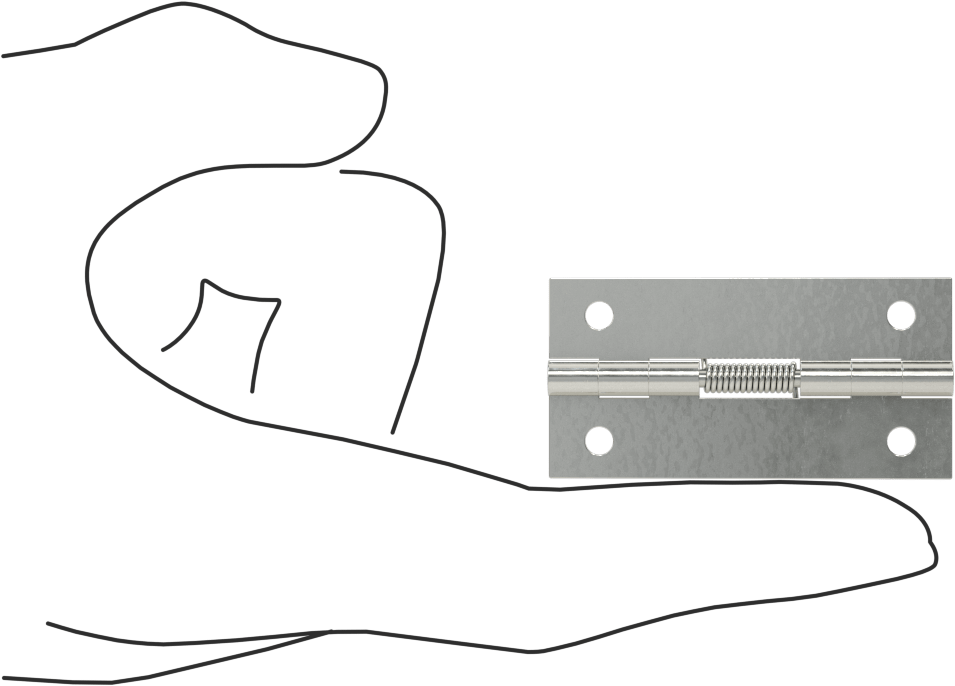 Yaylı Menteşe, Delikli, Kendinden Açılan, Çinko Kaplı Çelik, 2" x 1/2" Kanatlar