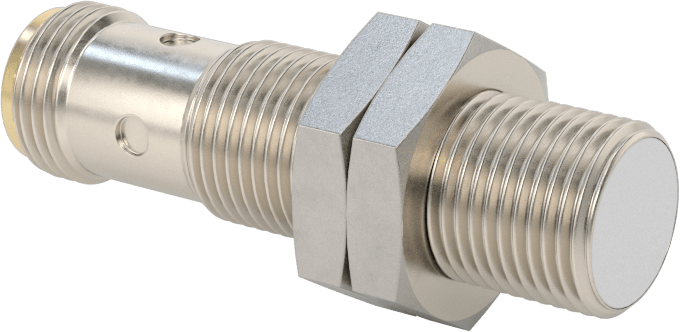 DC Metal Nesne Yakınlık Anahtarı, Pirinç, Mikro M12 Konektörli Gömme Tip, 12 mm Çap, 45 mm Uzunluk — 10V DC-30V DC, Tapa, Endüktif