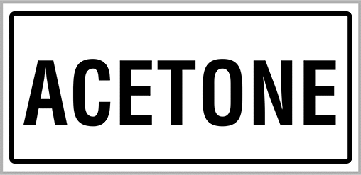 Sıvı ve Gaz Depolama Etiketi, Asetonlu Mesajlı