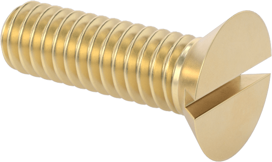 Pirinç Oluklu Havşa Başlı Vida, 1-72 Diş Boyutu, 1/4" Uzunluk