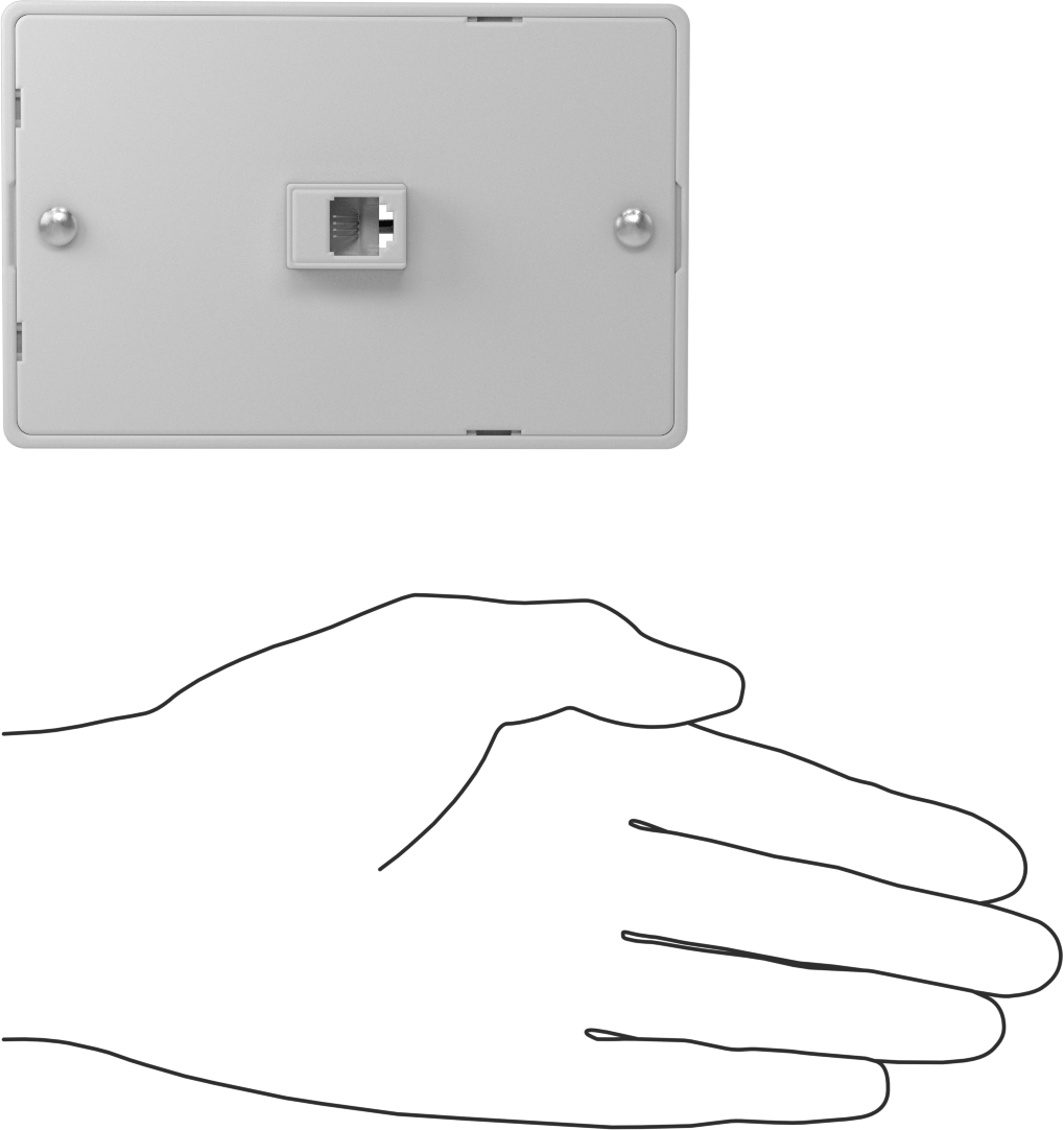 Telefon Prizi Duvar Plakaları, Dikdörtgen, Telefon Braketli, RJ11 Bağlantısı, 1 Jak
