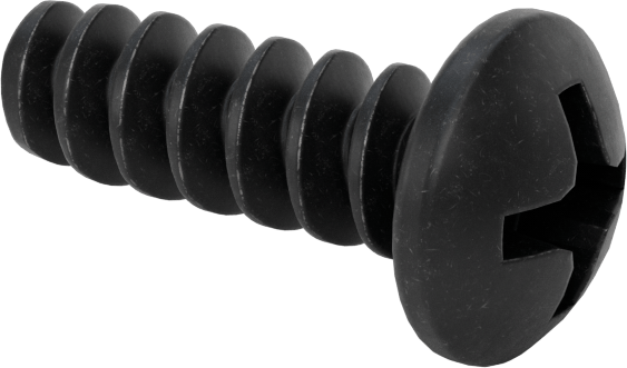 Phillips Yuvarlak Başlı Diş Açıcı Vidalar, Plastik için, Siyah Oksit Çelik, 1/4" Boyut, 3/4" Uzunluk — 1/4", 3/4", Plastik