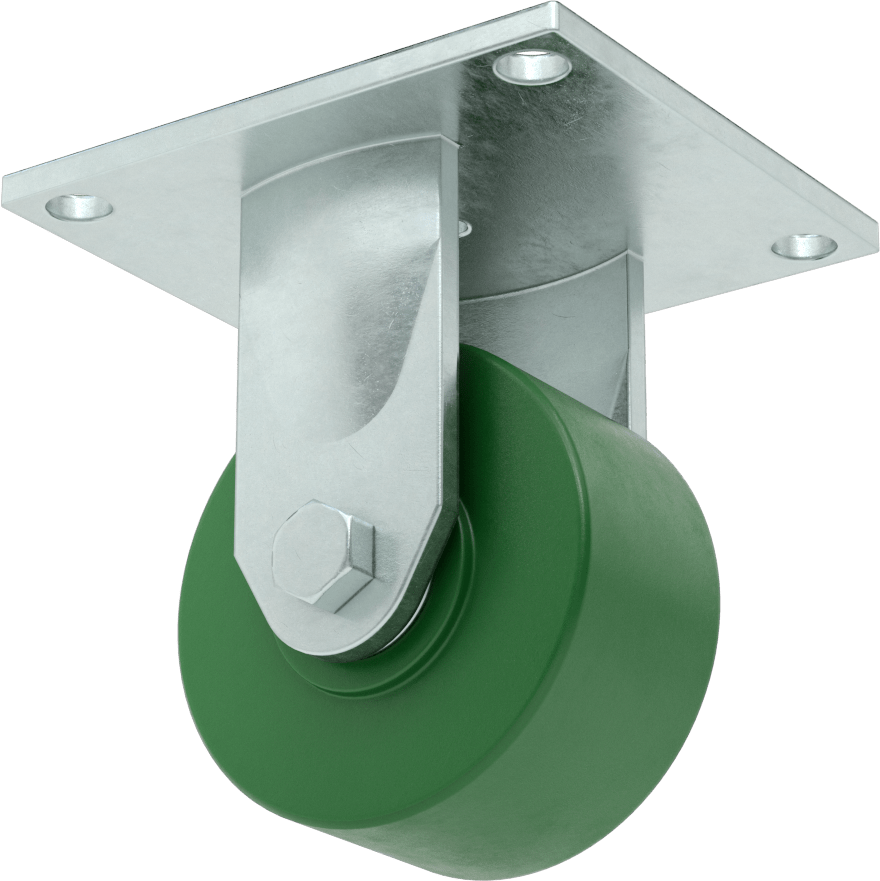 5-1/2" x 5" Plakalı Yüksek Kapasiteli Spartan Tekerlek, 4 inç Çapında 75D Durometre Poliüretan Tekerlekli Sert