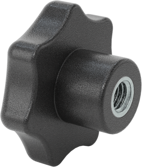 Naylon Yedi Kollu Topuz, M8 x 1.25 mm Dişli Delikli