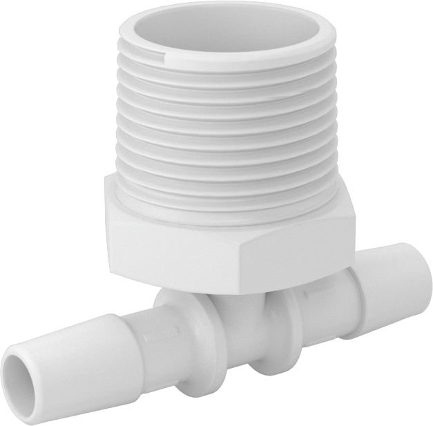 Hava ve Su için Sıkı Sızdırmaz Tırnaklı Boru Bağlantı Parçası, Naylon Hat Üstü T Adaptörü, 3/8" Boru İç Çapı, 3/4 NPT Erkek — T-Parçası,…