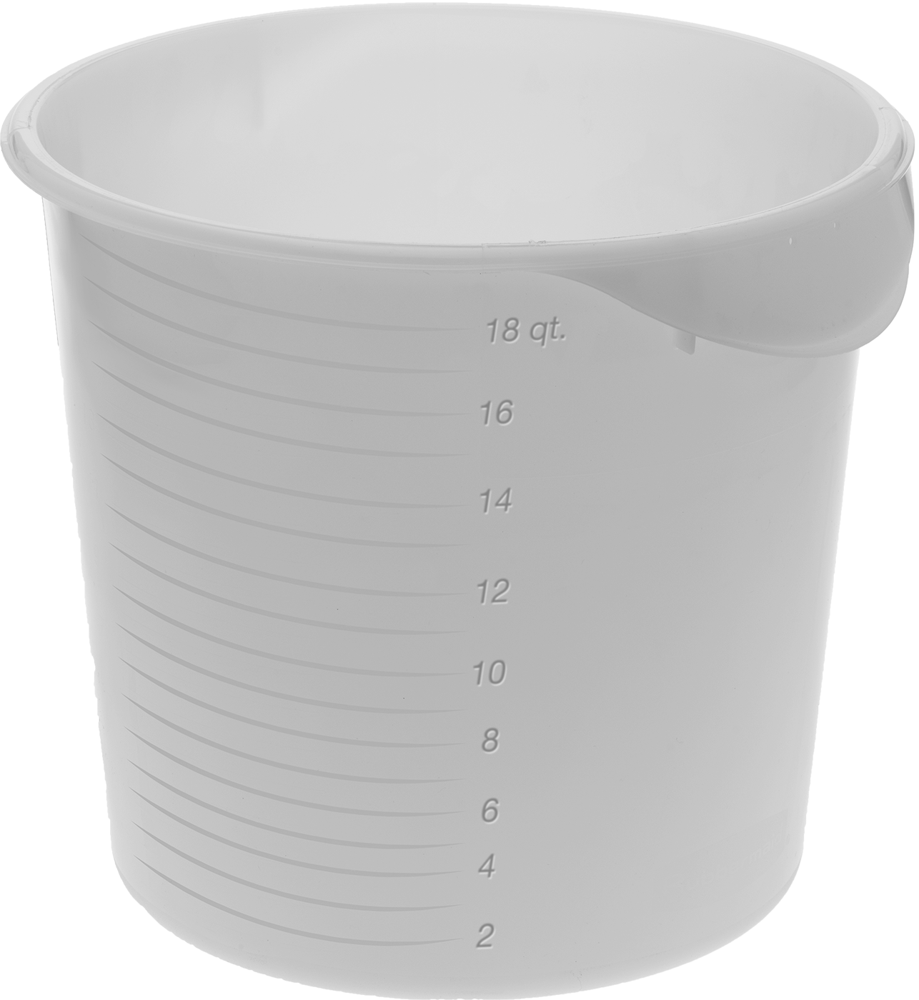Yiyecek ve İçecek için Plastik Saklama Kabı, Polipropilen, 4-1/2 Galon Kapasiteli, 13-1/8" Çap, 11-7/8" Yükseklik — Yuvarlak, -, 11 7⁄8"