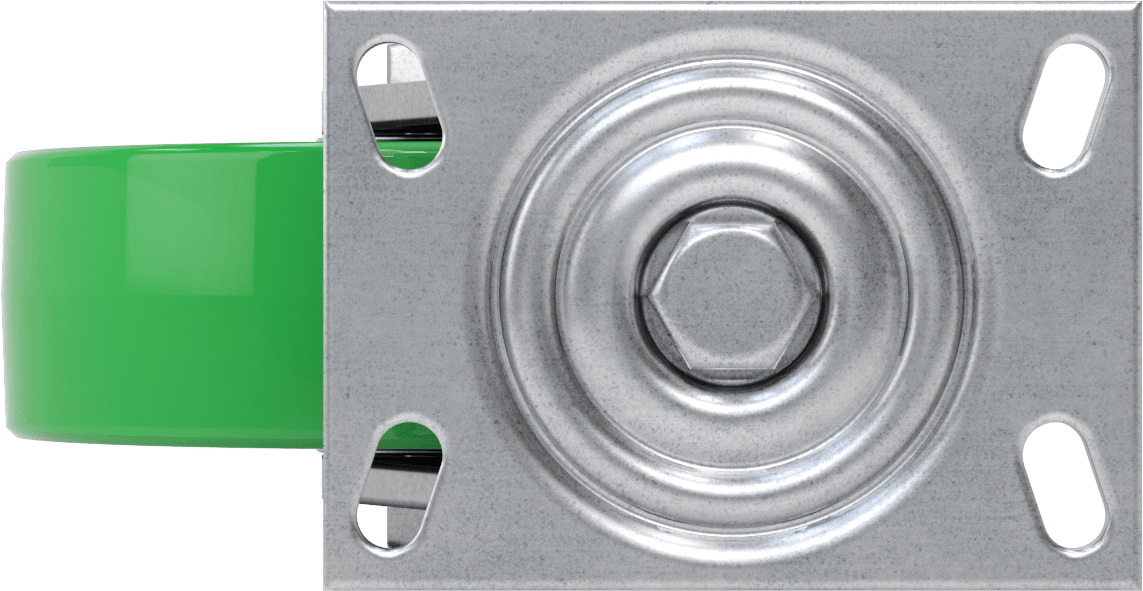 6-1/4" x 4-1/2" Plakalı Viking Tekerlek, 8 inç Çapında Poliüretan Tekerlekli Döner Tekerlek