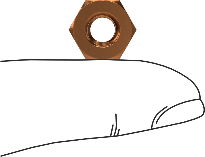 Bronz İnce Profilli Altıköşe Somun, 1/4"-20 Diş Boyutu