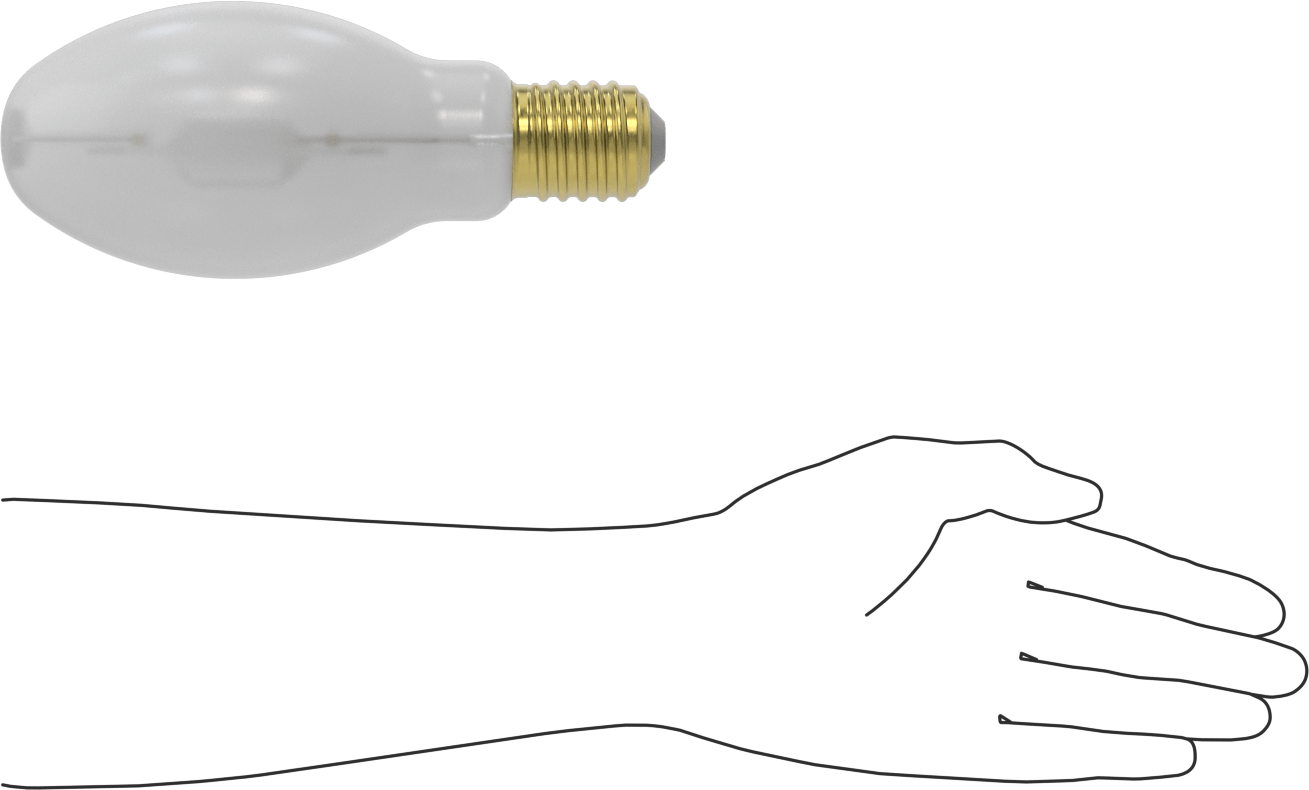 Kapalı Armatürler için Metal Halide Ampul, ED28 Konisi, E39 Mogul Tabanı, 250W, 4000K, 15000 lümen