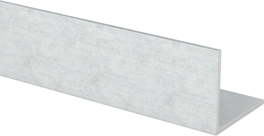 Mimari 6063 Alüminyum 90 Derece Köşebent, Yuvarlak İç Köşeli, 1-1/8" Dış Yükseklik, 4 Fit Uzunluk