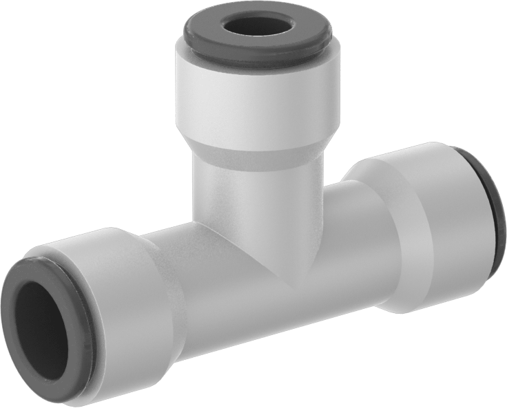 Sıcak İçme Suyu Bas-Bağlan Bağlantı Elemanı, 3/8" x 1/4" Dış Çaplı Boru için Hat Üstü T Redüktör — 1⁄4", 3⁄8", T-Parçası, Tak ve Bağlan