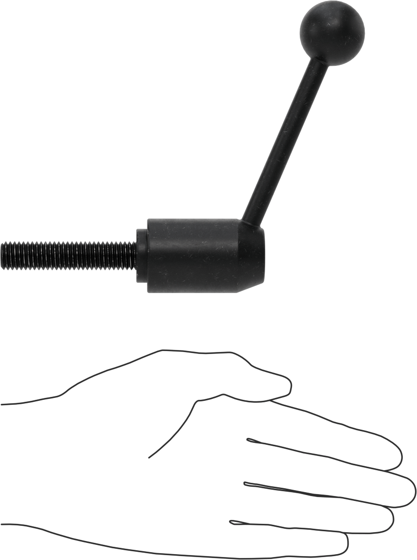 Çelik Ayarlanabilir Tutamak, 1/2"-13 Dişli 2-3/8" Uzunlukta Saplamalı, 4" Çıkıntı