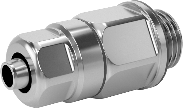 Yiyecek ve İçecek için Sıkıştırmalı Boru Bağlantı Parçası, Hijyenik, 6 mm Boru Dış Çapı x 1/8 BSPP Erkek için Adaptör