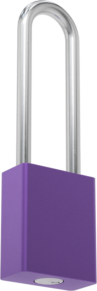 Masif Eloksallı Alüminyum Kilitli Asma Kilit, American Lock 1107, Mor, 428m Anahtarına Ana Anahtarlı
