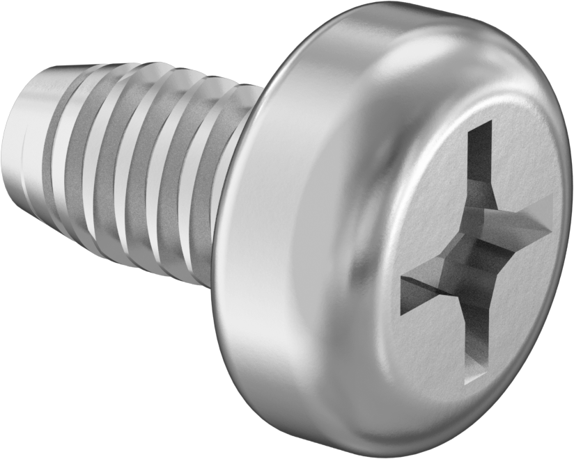 Yumuşak Metal için Diş Şekillendirme Vidaları, Çinko Kaplı Çelik, Phillips Tahrik, M2.5 Diş, 4 mm Uzunluk