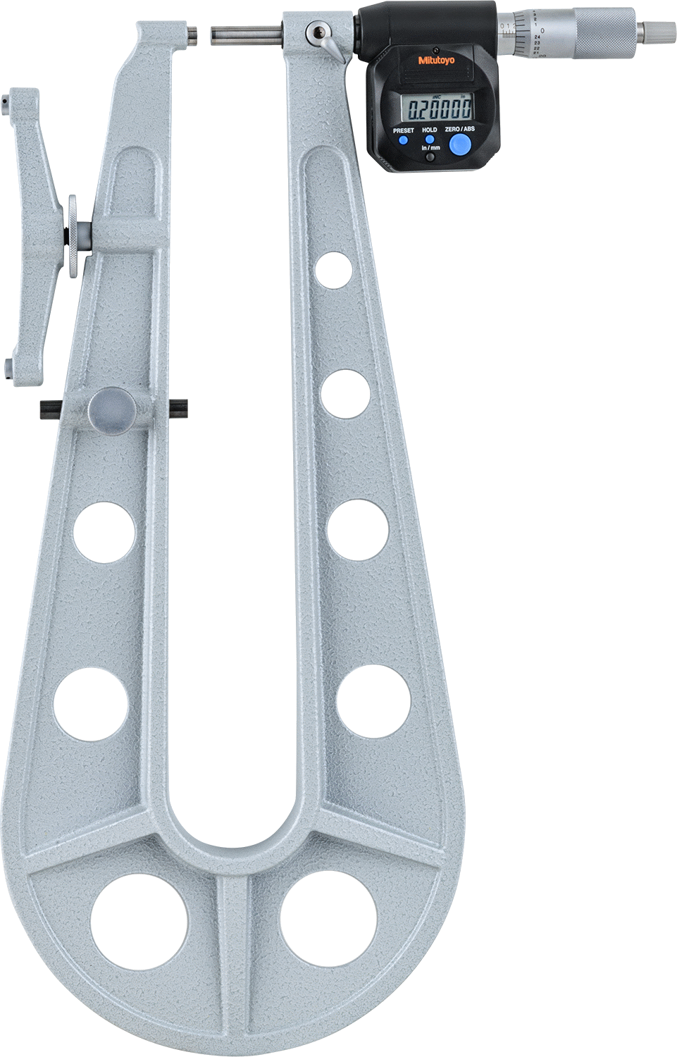 Uzun Menzilli Dijital Dış Mikrometre, Sertifikalı, Mitutoyo Model Numarası 389-714 — 13", Dijital, Düz