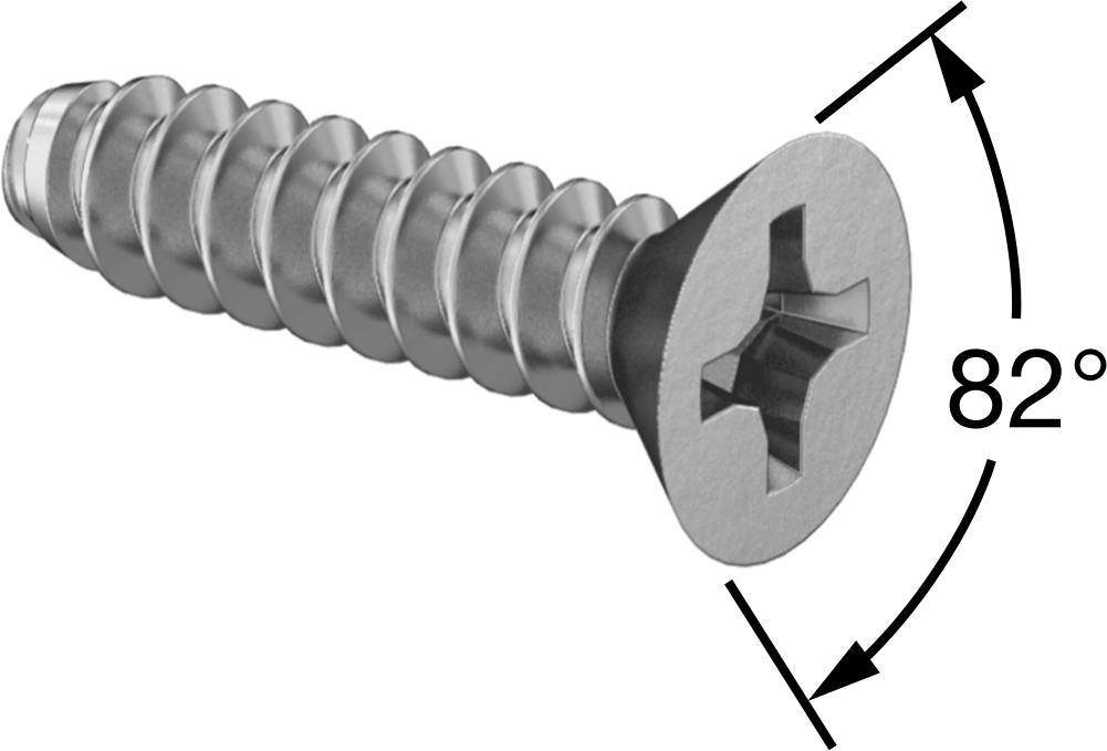 Çinko Kaplı Çelik Havşa Başlı Künt Vidalar, Sac Metal için, 4 Numara Boyut, 1/4" Uzunluk