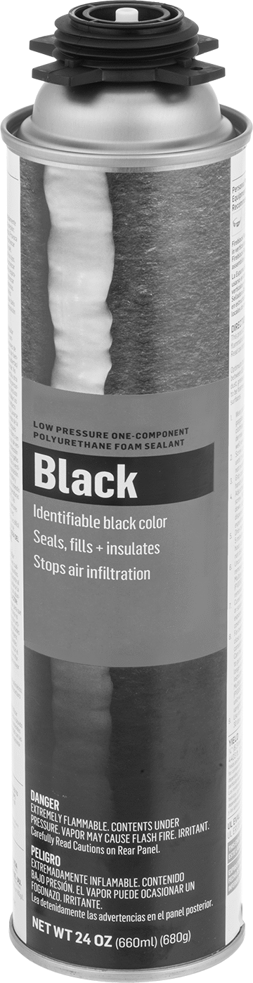 24 oz. Siyah Sprey Köpük Yalıtım Kutusu — Siyah