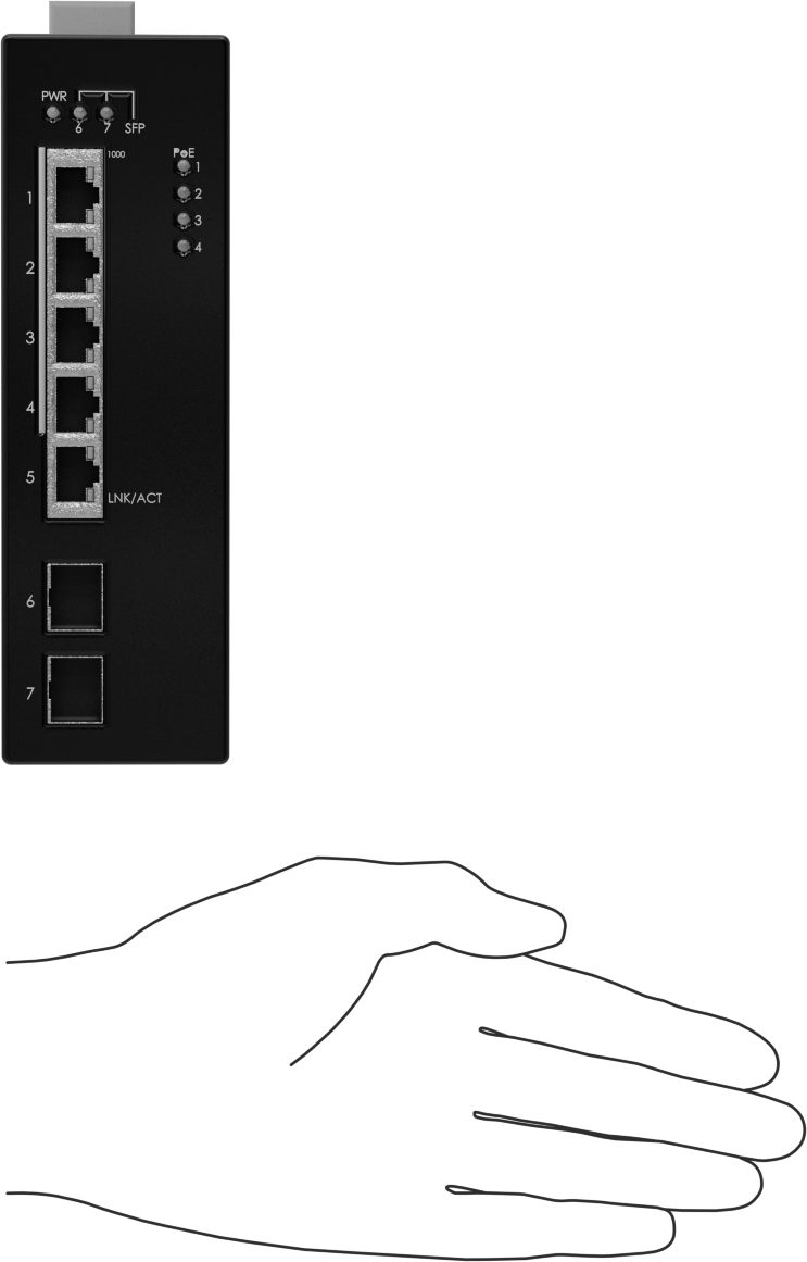 DIN Ray Montajlı Ethernet Anahtarı, 2 Sfp Portulu, 5 Total RJ45 Ports
