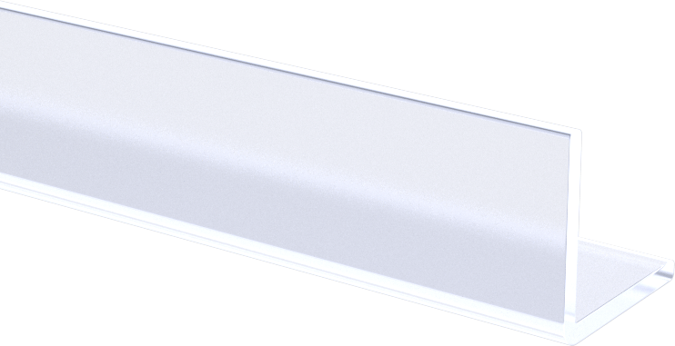 Şeffaf Darbeye Dayanıklı Polikarbonat 90 Derece Açı, 0.05 inç Duvar Kalınlığı, 1/2" Yükseklik x 1/2" Dış Genişlik, 2 Fit Uzunluk