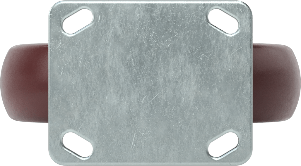 4-5/8" x 3-3/4" Plakalı Kolay Dönen Tekerlek, Yüksek Kapasiteli, 8 inç Çapında Kırmızı Poliüretan Tekerlekli Sert