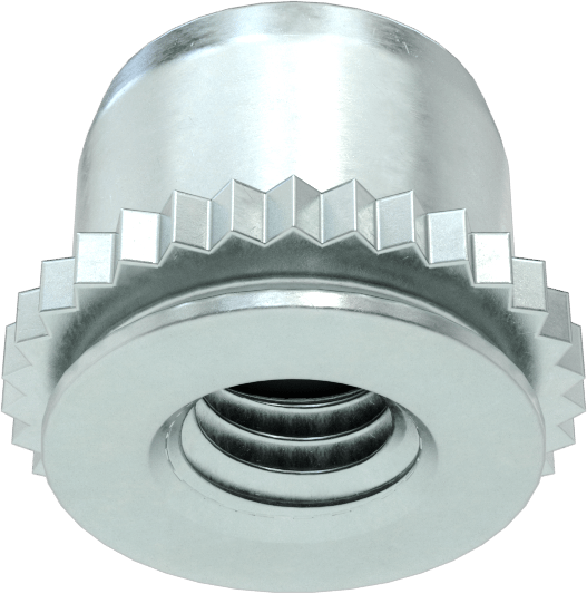 Sac Metal için Naylon Ekli Presle Takılan Kilit Somunu, Çinko Kaplı Çelik, M3 x 0.50 mm Dişli Boyutu