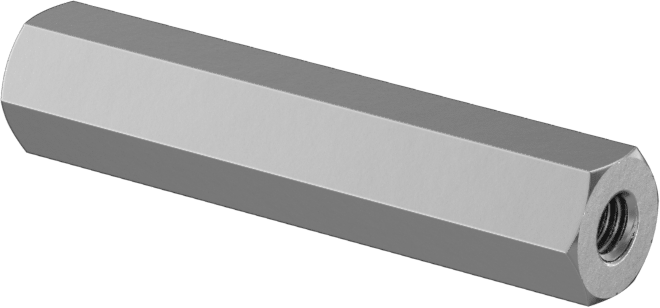 Çinko Kaplı Pirinç Dişi Dişli Altıgen Ayırıcı, 6 mm Altıgen Boyut, 30 mm Uzunluk, M3 x 0.5 mm Diş Boyutu