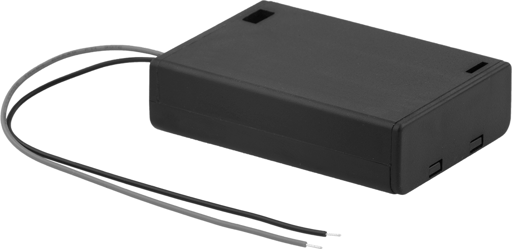 Pil Tutucu, 2 AA Pil için, Kapalı — Yan Yana, 0.71", ABS, Plastic