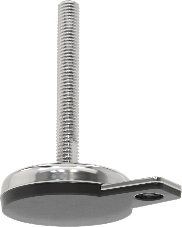 Buna-N Yastıklı 316 Paslanmaz Çelik Sabit Düzleştirme Montaj Parçası, Döner, 4" Uzunlukta 1/2"-13 Saplama, 1 Ofset Delik, 2700 lbs. Kapasite
