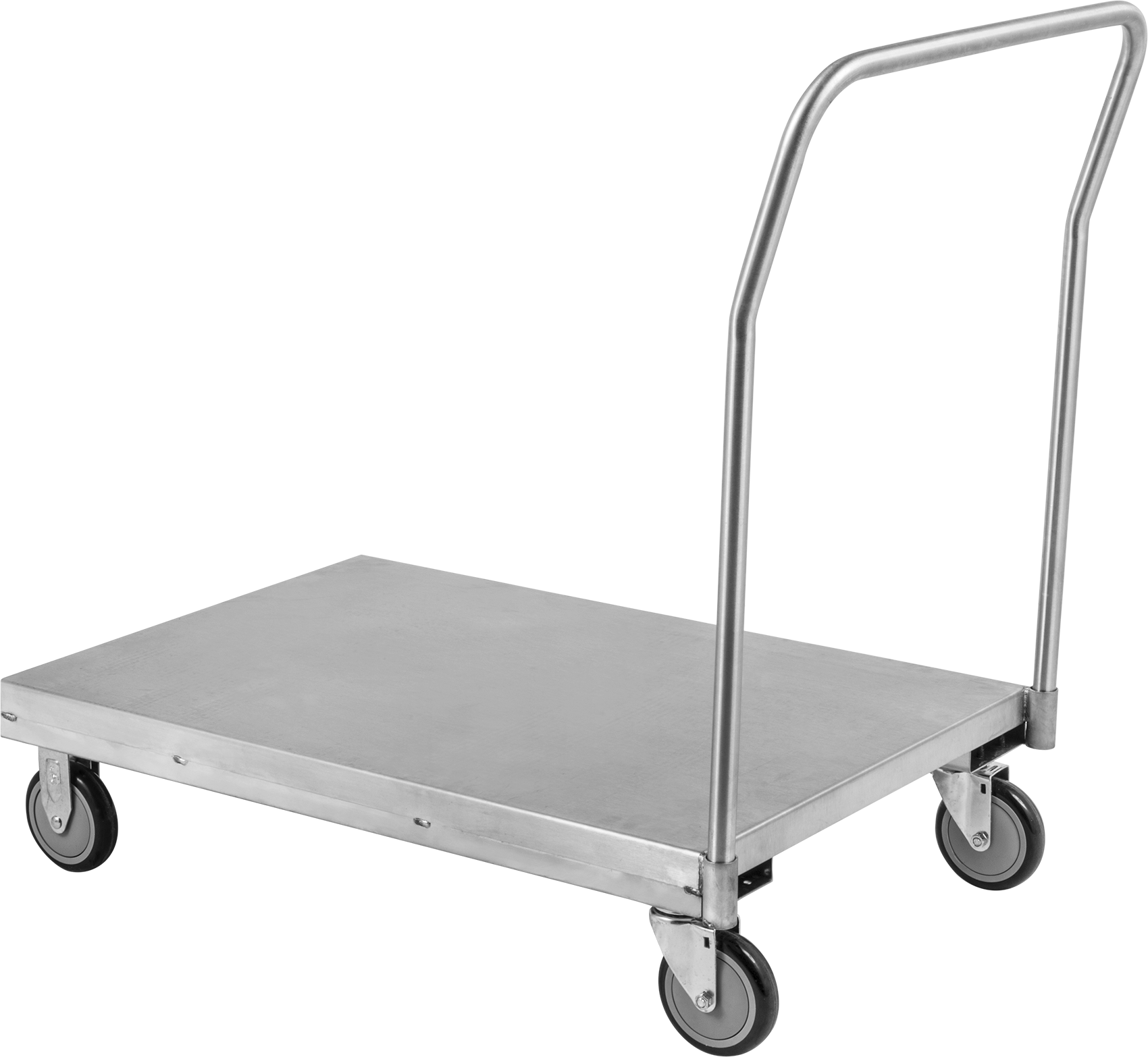 Paslanmaz Çelik Platform Arabası, 2000 lbs. Kapasite, 44 inç Uzunluk x 24 inç Genişlik x 11-5/8 inç Yükseklik Platform