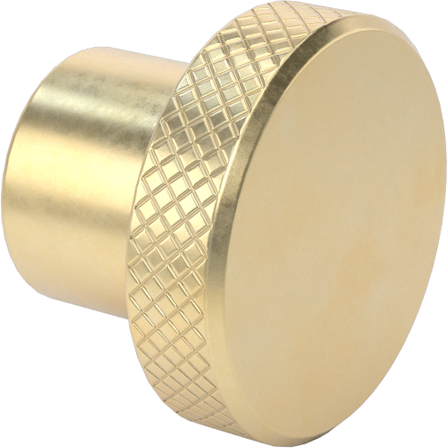 Pirinç Topuz, Setskur ve 1/4" Çapında Dişsiz Delik — 1⁄4", Dişsiz Delik, Tırtıllı Başlık