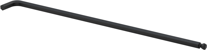 Kısa Açılı Tahrikli Top Uçlu Altıgen L Anahtarı, Siyah Fosfat Kaplı, 2 mm Tahrik Boyutu, 3-1/4" Toplam Uzunluk