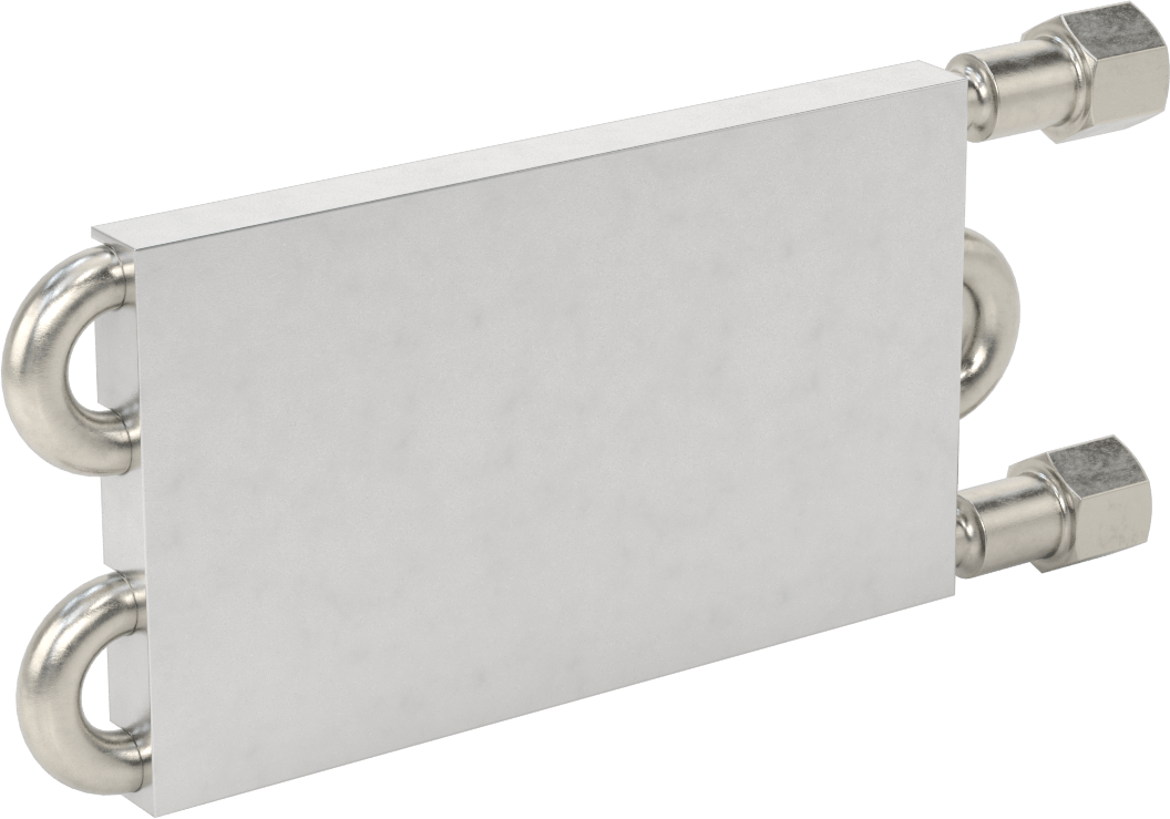 Soğuk Plaka, 316 Paslanmaz Çelik Borular ve Bağlantı Parçalı, 4 Geçiş, 6" Uzunluk x 3-1/2" Genişlik