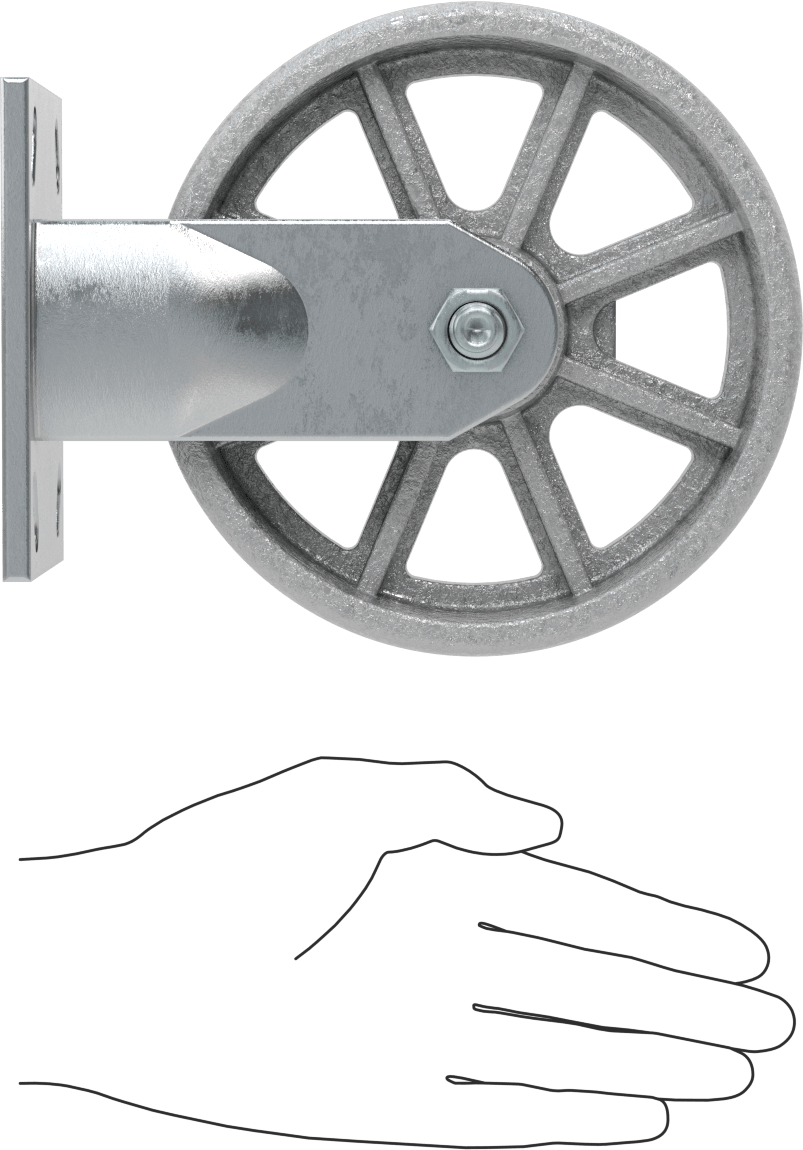 4-1/2" x 4" Plakalı Yüksek Kapasiteli Spartan Tekerlek, 6" Çaplı Korumalı Yataklı Metal Tekerlekli Sert