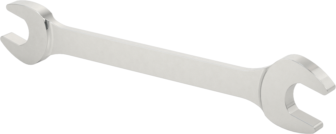 Krom Kaplı Çift Açık Uçlu Anahtar, Yuvarlak Açıklıklı, 3/4" x 13/16" Boyut, 9-11/32" Toplam Uzunluk — 9 11⁄32", Krom Kaplama, Krom Kaplı…