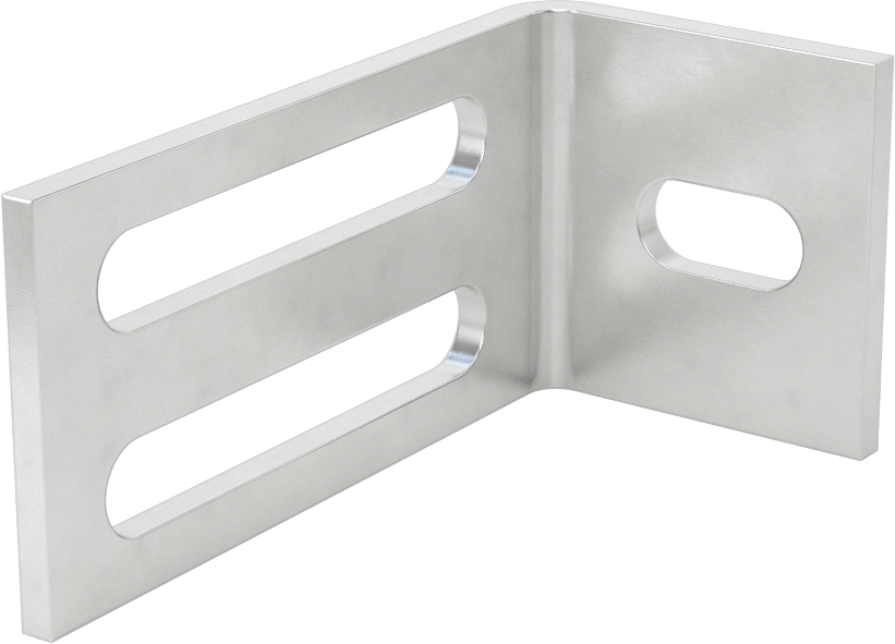 Köşe Makine Braketi, 3 adet montaj yuvalı, 6061 Alüminyum, 1-1/2" X3" x 1-1/2" — 5⁄16", 6061 Aluminum, Aluminum, 3