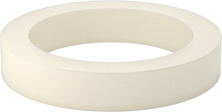Naylon Plastik Pul, 1/4" Vida Boyutu için, 0.281" İç Çap, 0.375" Dış Çap, Krem