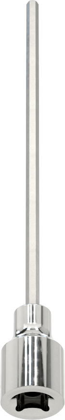 Uzun Menzilli Altıgen Uçlu Soket, 1/4" Kare Tahrik, 2.5 mm Tahrik Boyutu, 4-1/4" Toplam Uzunluk