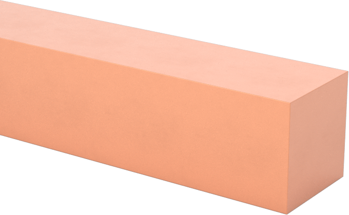 Süper İletken 101 Bakır Çubuk, 1/4" Kalınlık, 1/4" Genişlik